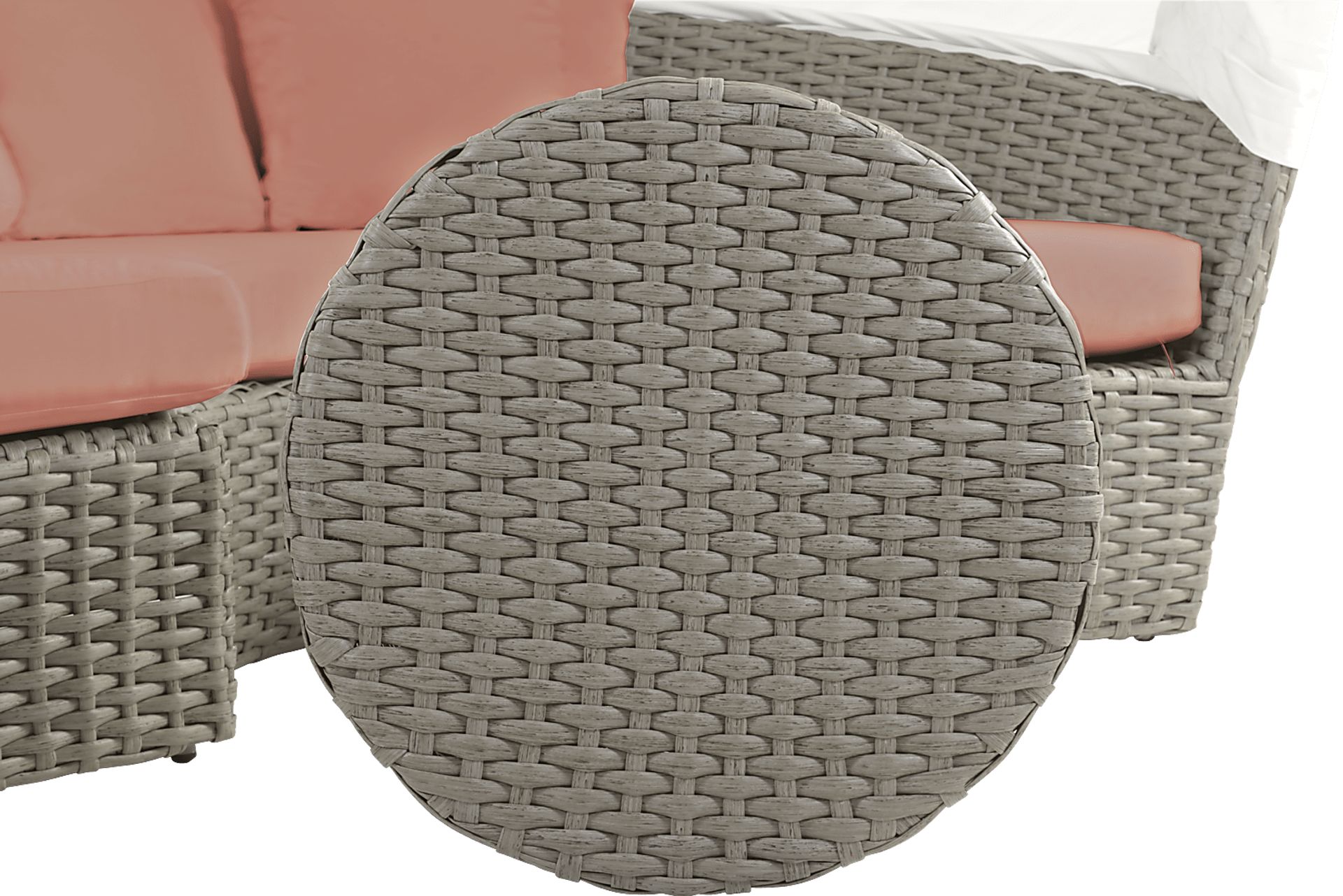 Palisades Gray Outdoor Daybed with Persimmon Cushions - Image 6