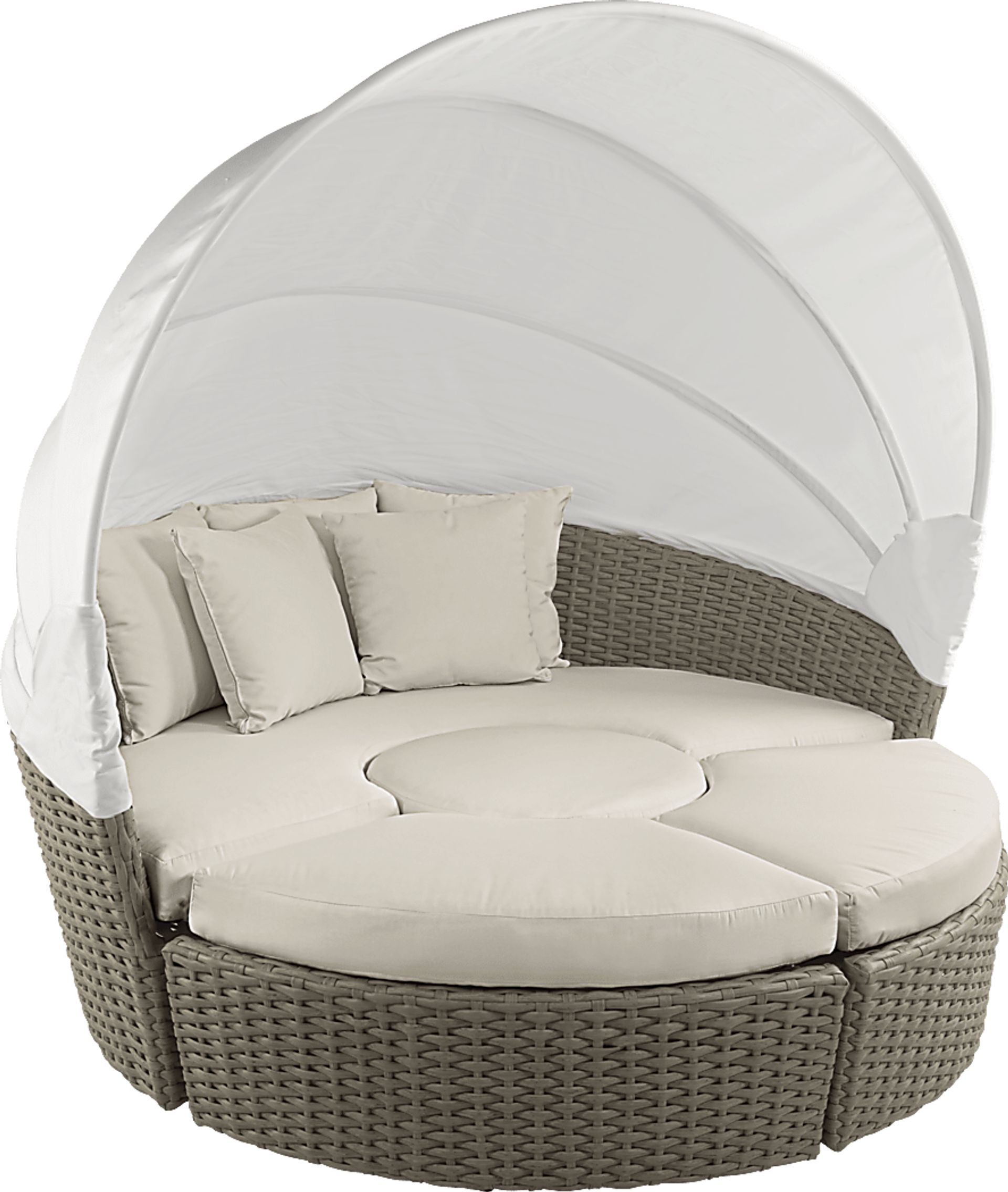 Palisades Gray Outdoor Daybed With Coconut Cushions - Image 1