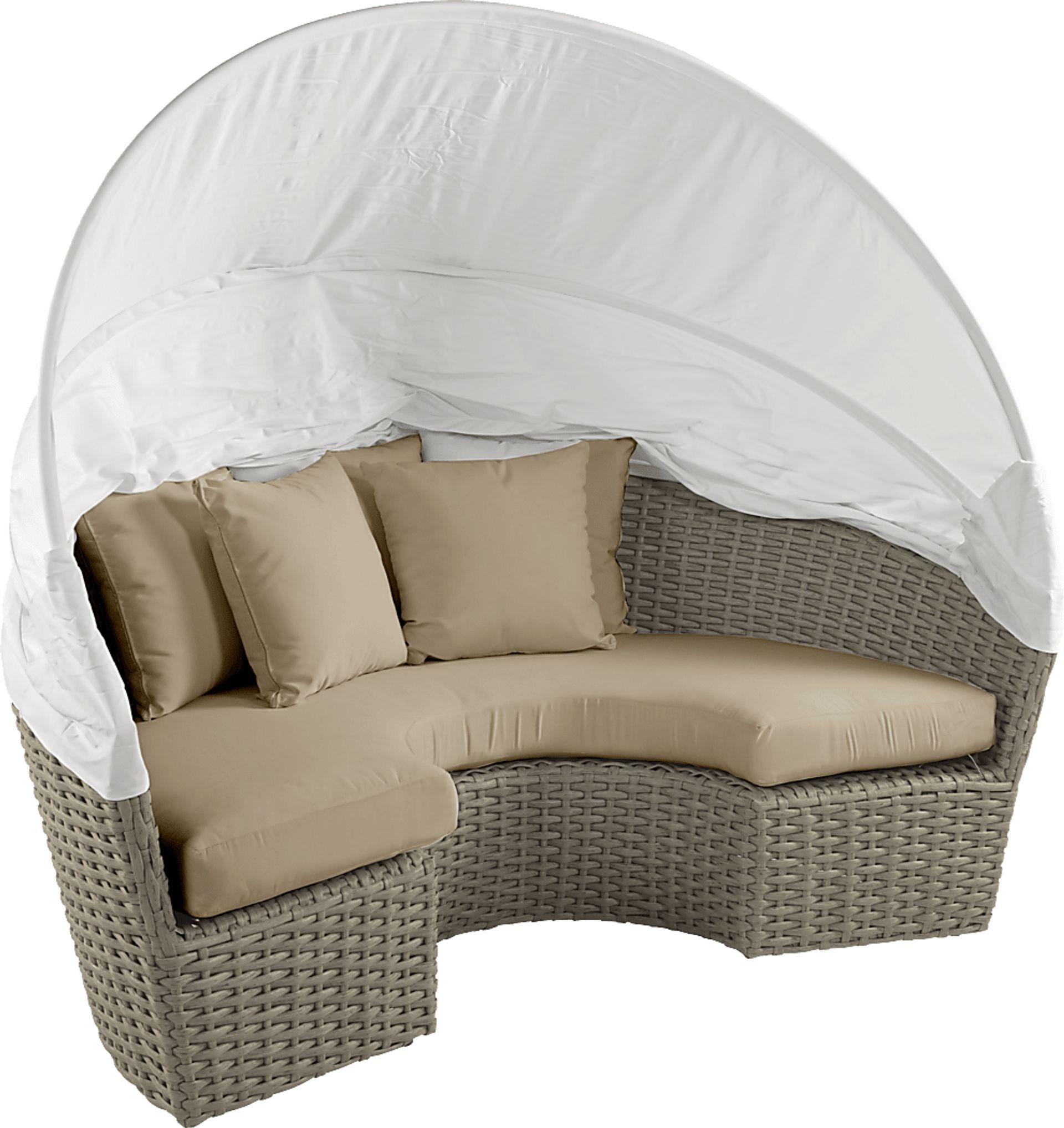 Palisades Gray Outdoor Daybed with Heather Beige Cushions - Image 5