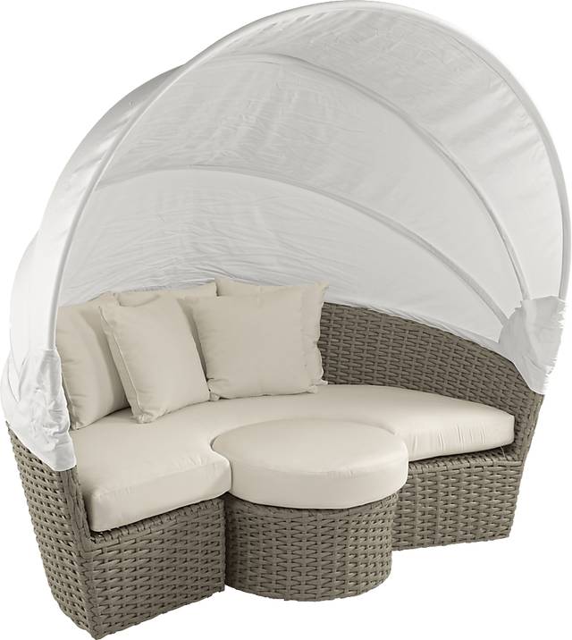 Palisades Gray Outdoor Daybed with Natural Cushions - Thumbnail - Image 3