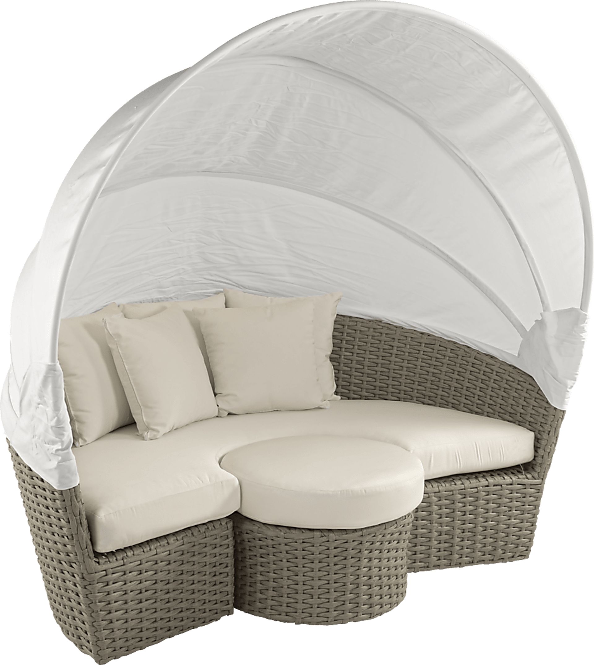 Palisades Gray Outdoor Daybed with Natural Cushions - Image 3