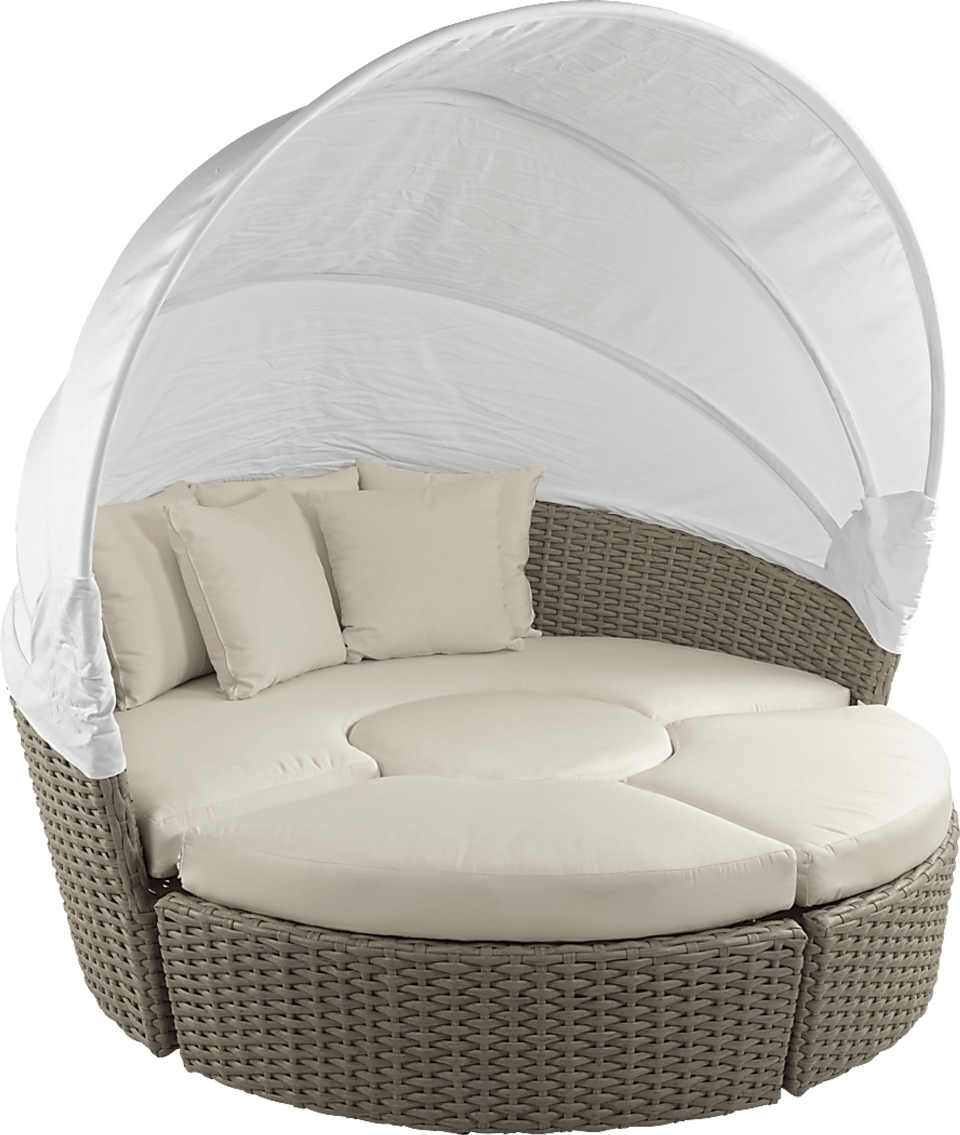 Palisades Gray Outdoor Daybed with Natural Cushions - Image 1