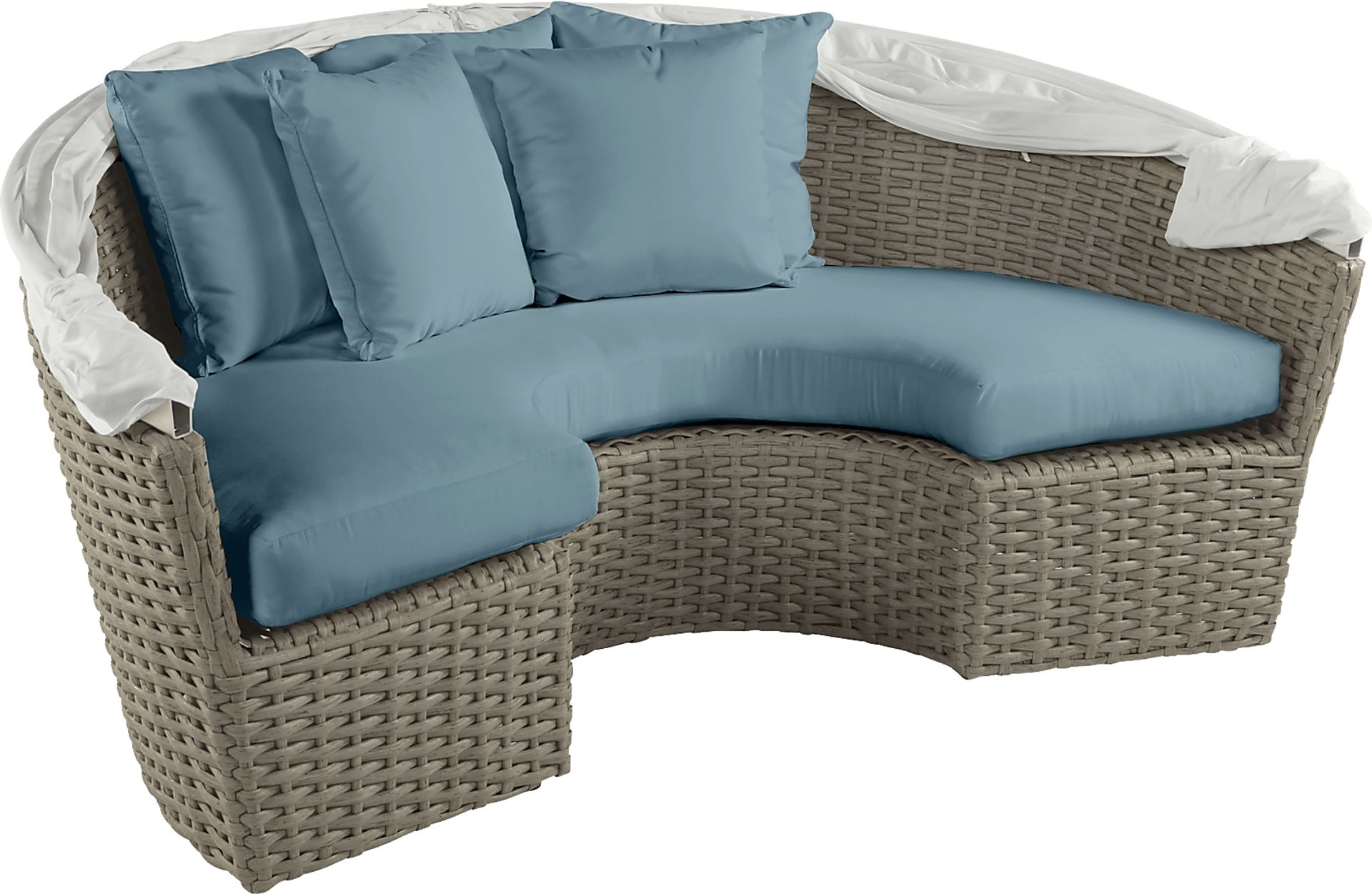 Palisades Gray Outdoor Daybed With Rivera Cushions - Image 4