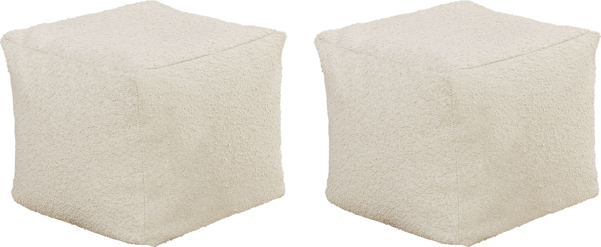 Pall Ivory Outdoor Poufs, Set of Two - Image 1