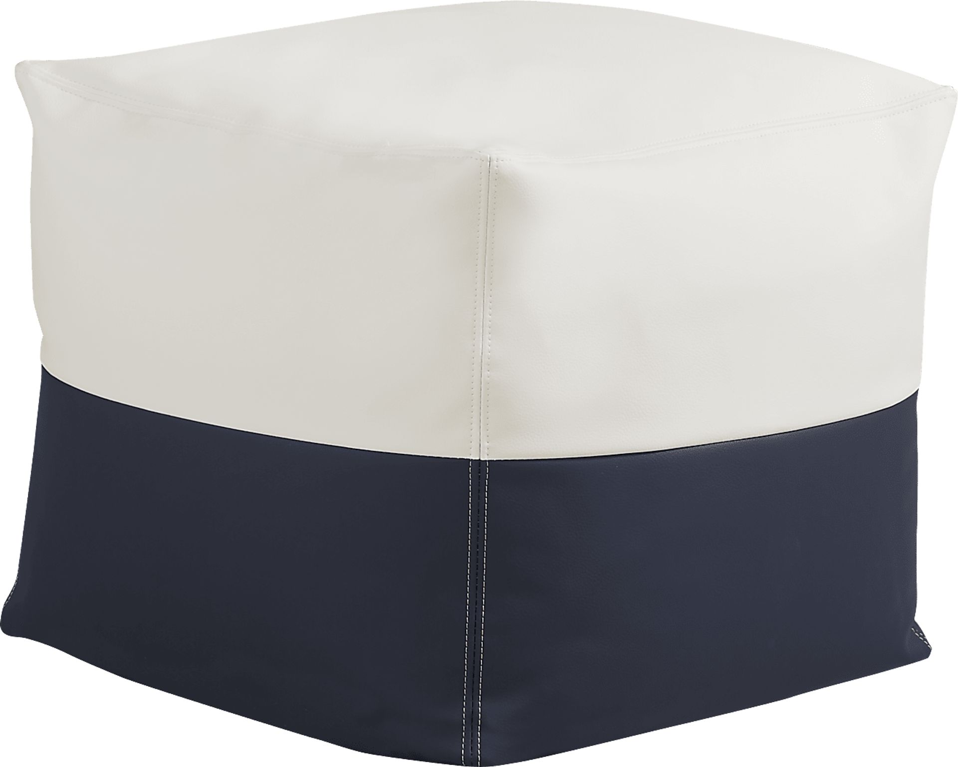 Pall Navy Outdoor Pouf Ottoman - Image 1