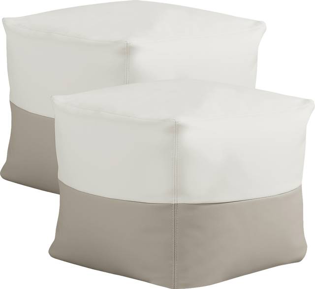 Pall Taupe Outdoor Pouf Ottoman, Set of Two - Thumbnail - Image 1