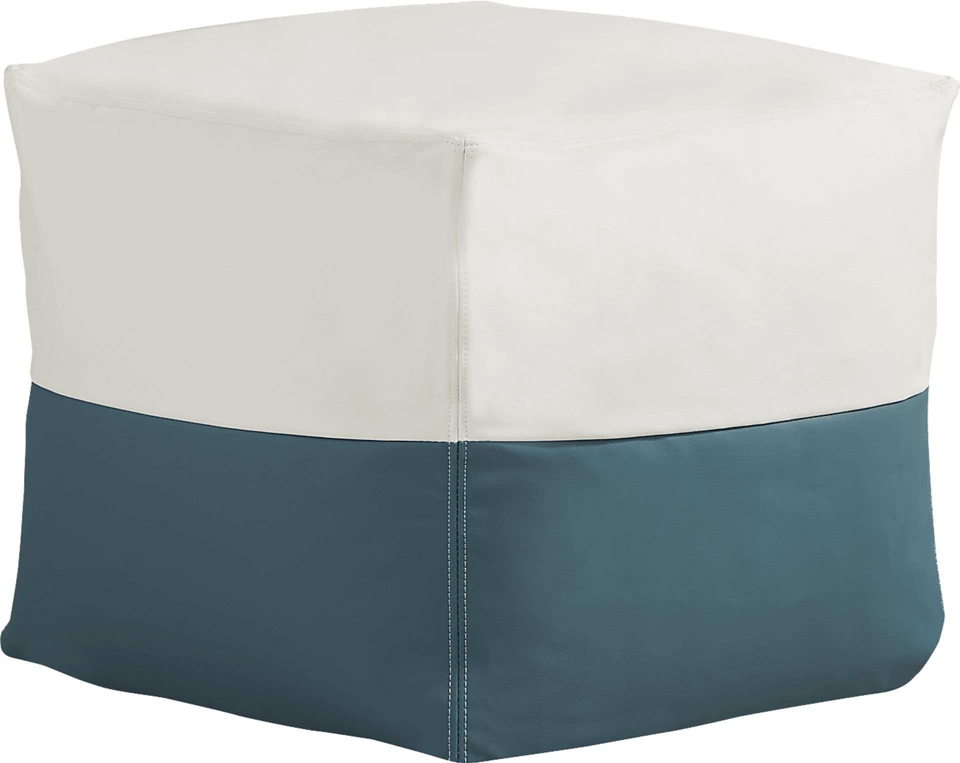 Pall Teal Outdoor Pouf Ottoman - Image 1