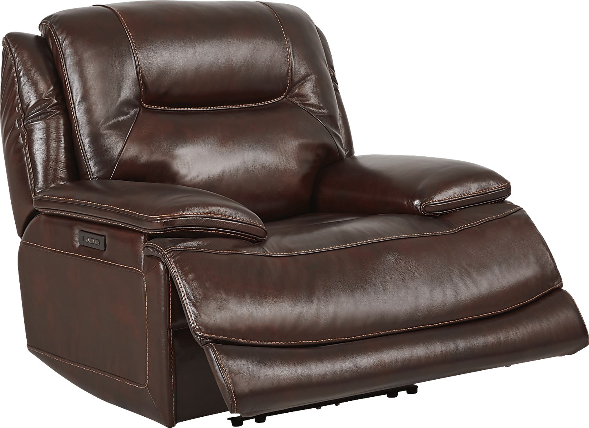 Palladino Brown Leather Dual Power Recliner - Image 2