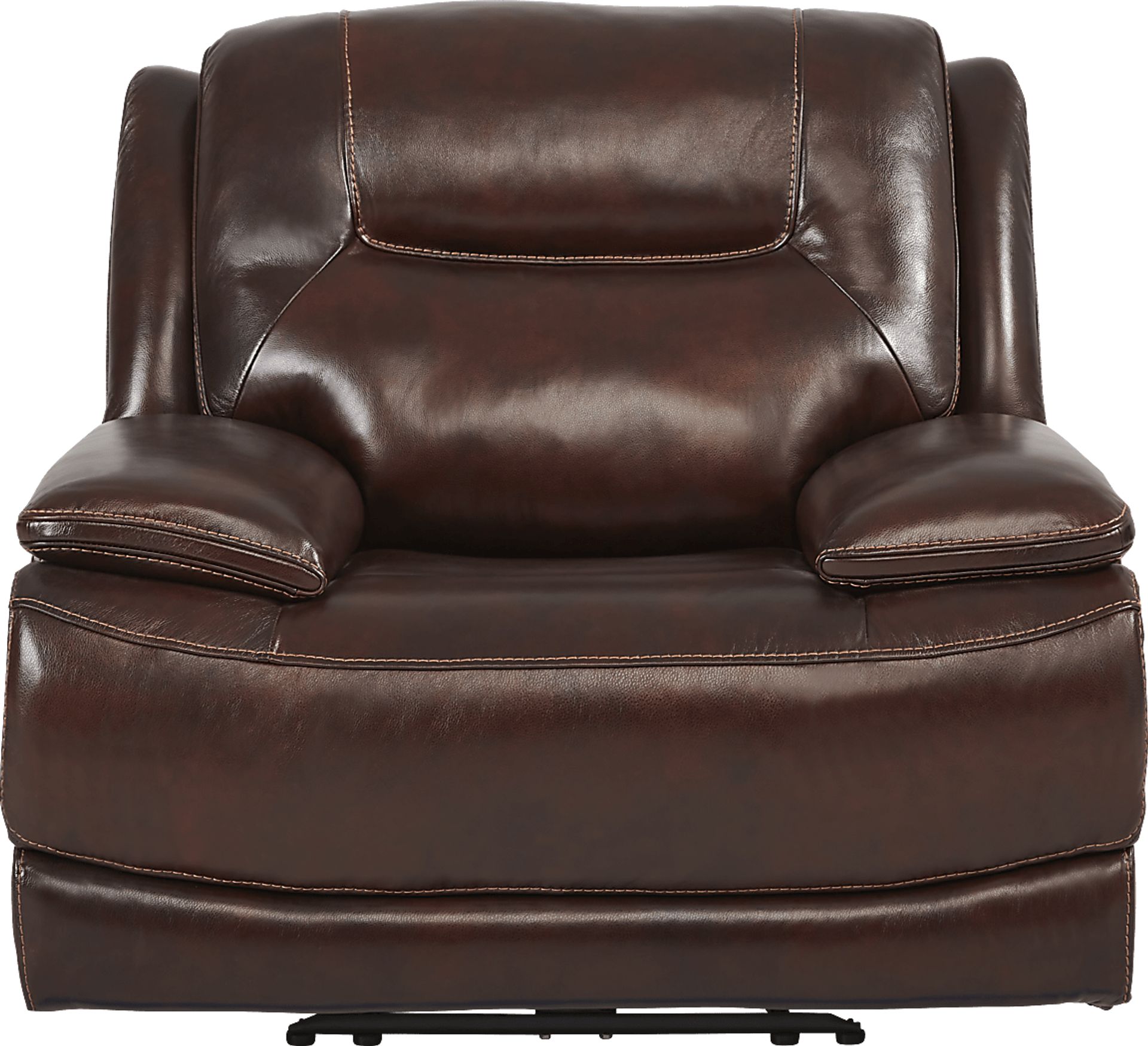 Palladino Brown Leather Dual Power Recliner - Image 3