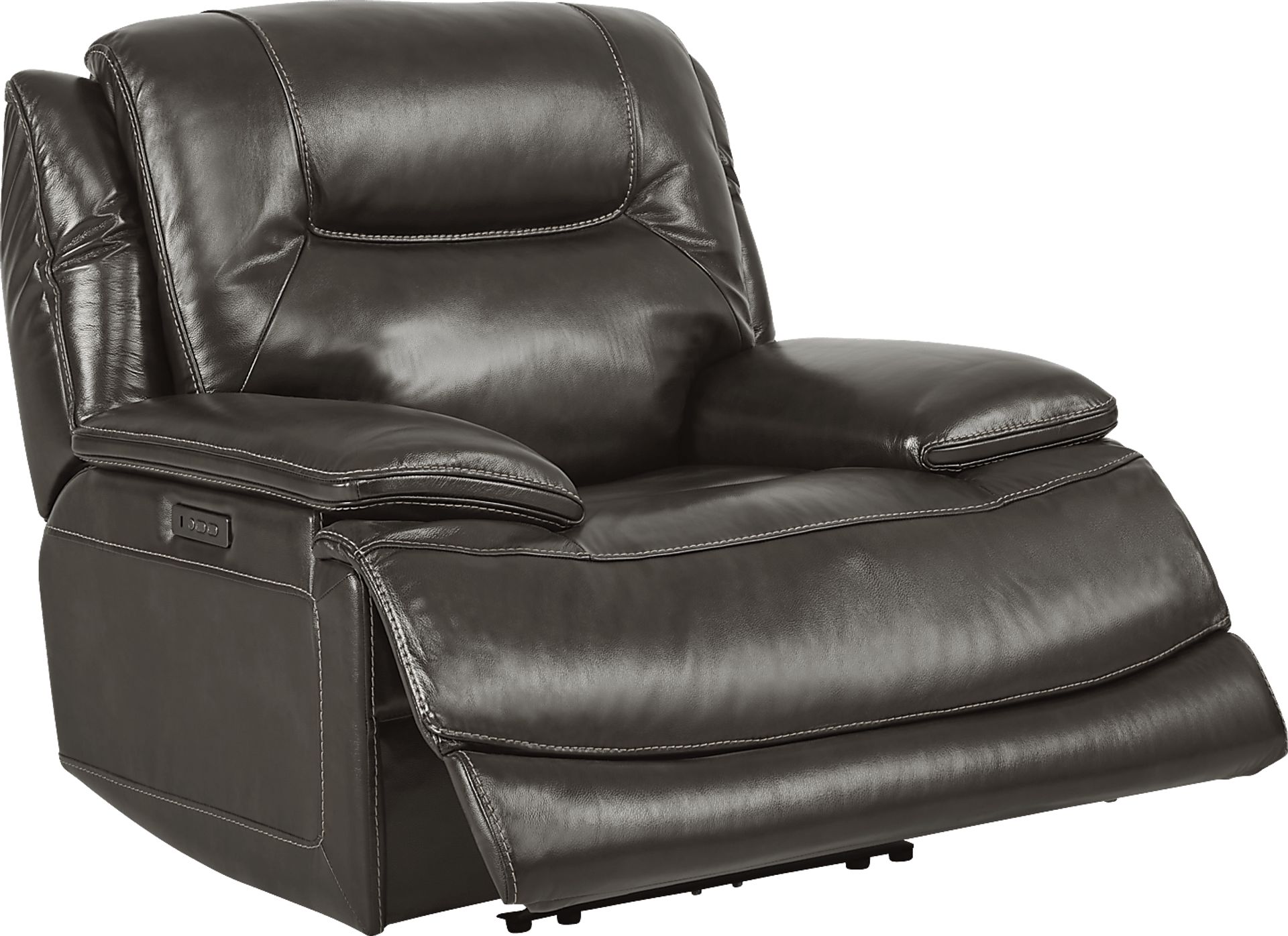 Palladino Gray Leather Dual Power Recliner - Image 2