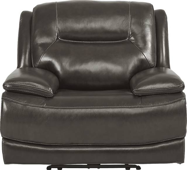 Palladino Gray Leather Dual Power Recliner - Thumbnail - Image 3