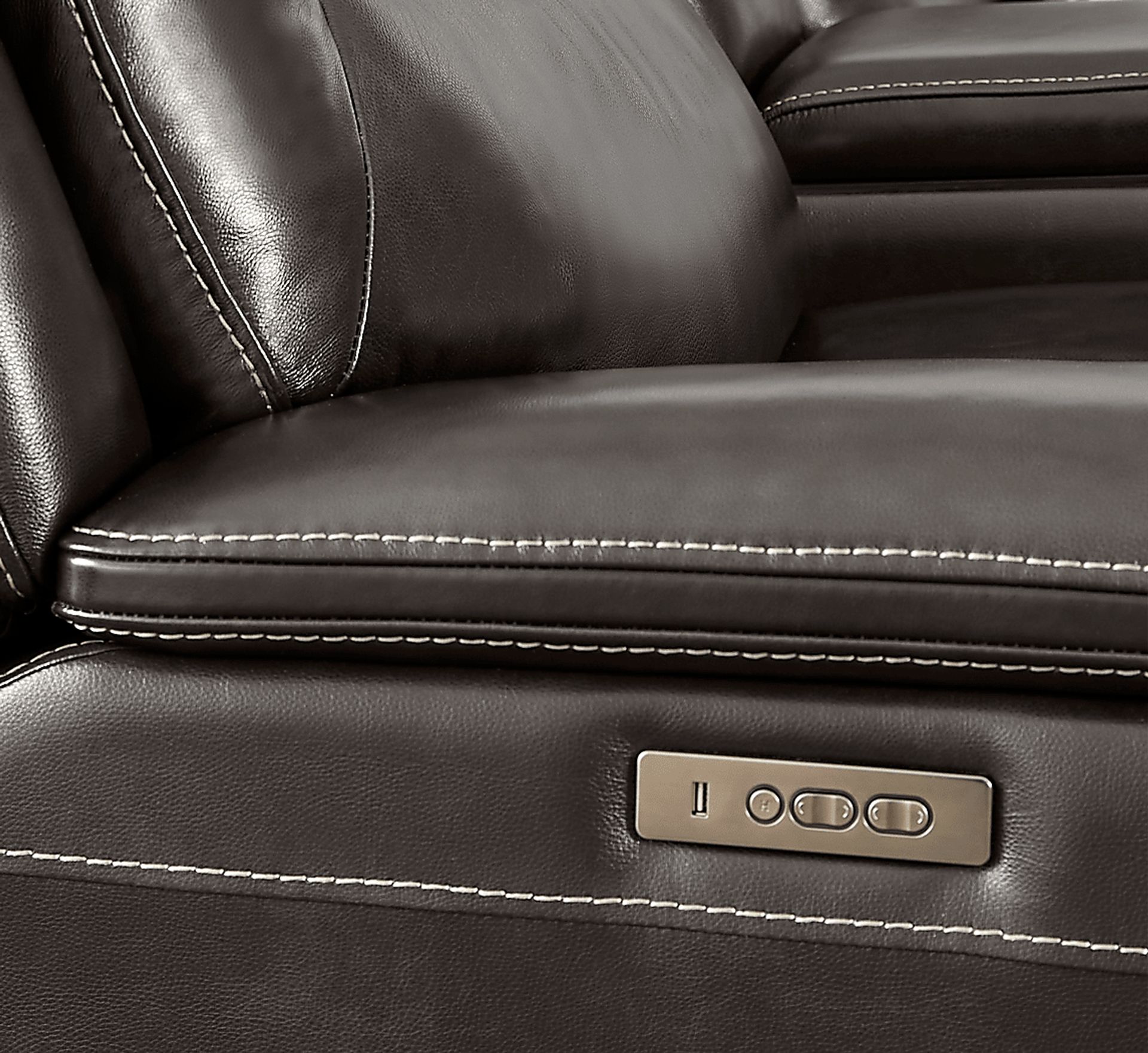 Palladino Gray Leather Dual Power Recliner - Image 4