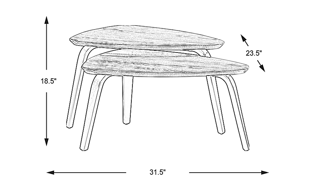 Pallola Dove Gray 2 Pc Nesting Cocktail Table