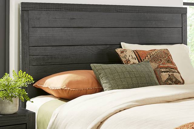 Palm Grove Black 3 Pc Queen Panel Bed - Thumbnail - Image 4