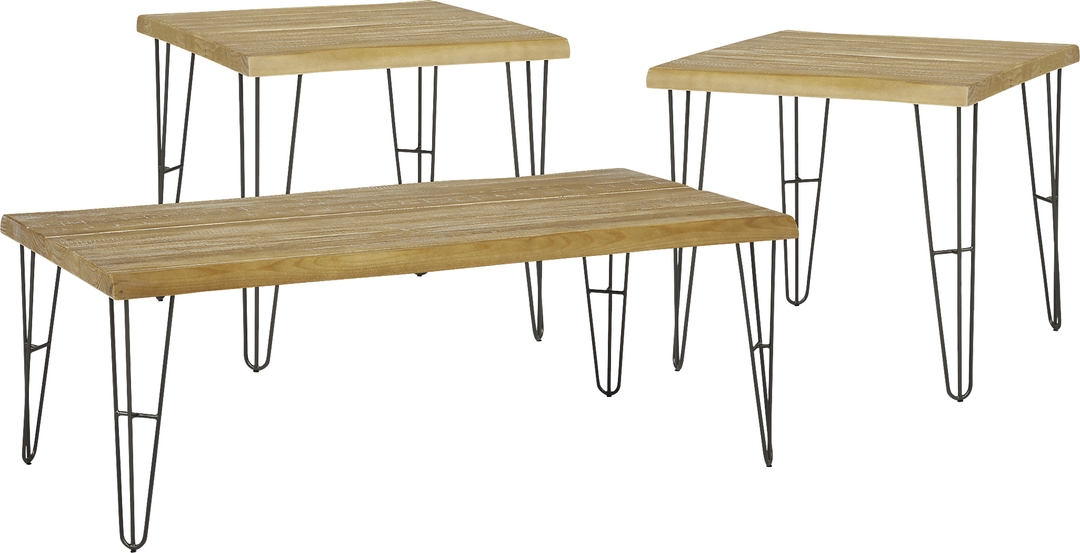 Palm Grove Brown 3 Pc Table Set