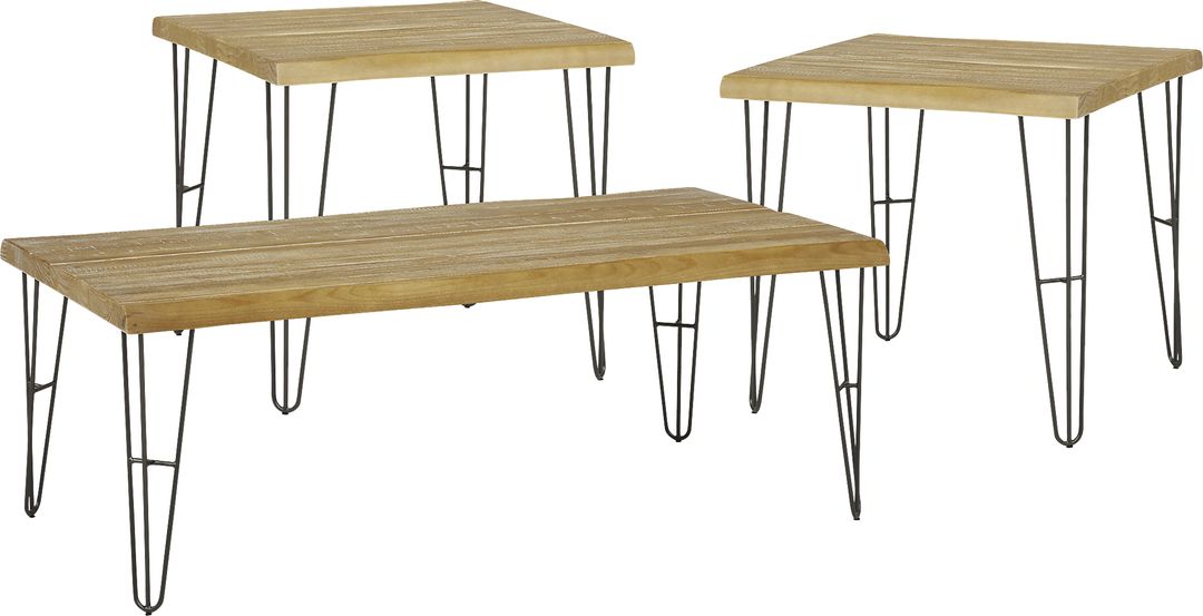 Palm Grove Brown 3 Pc Table Set