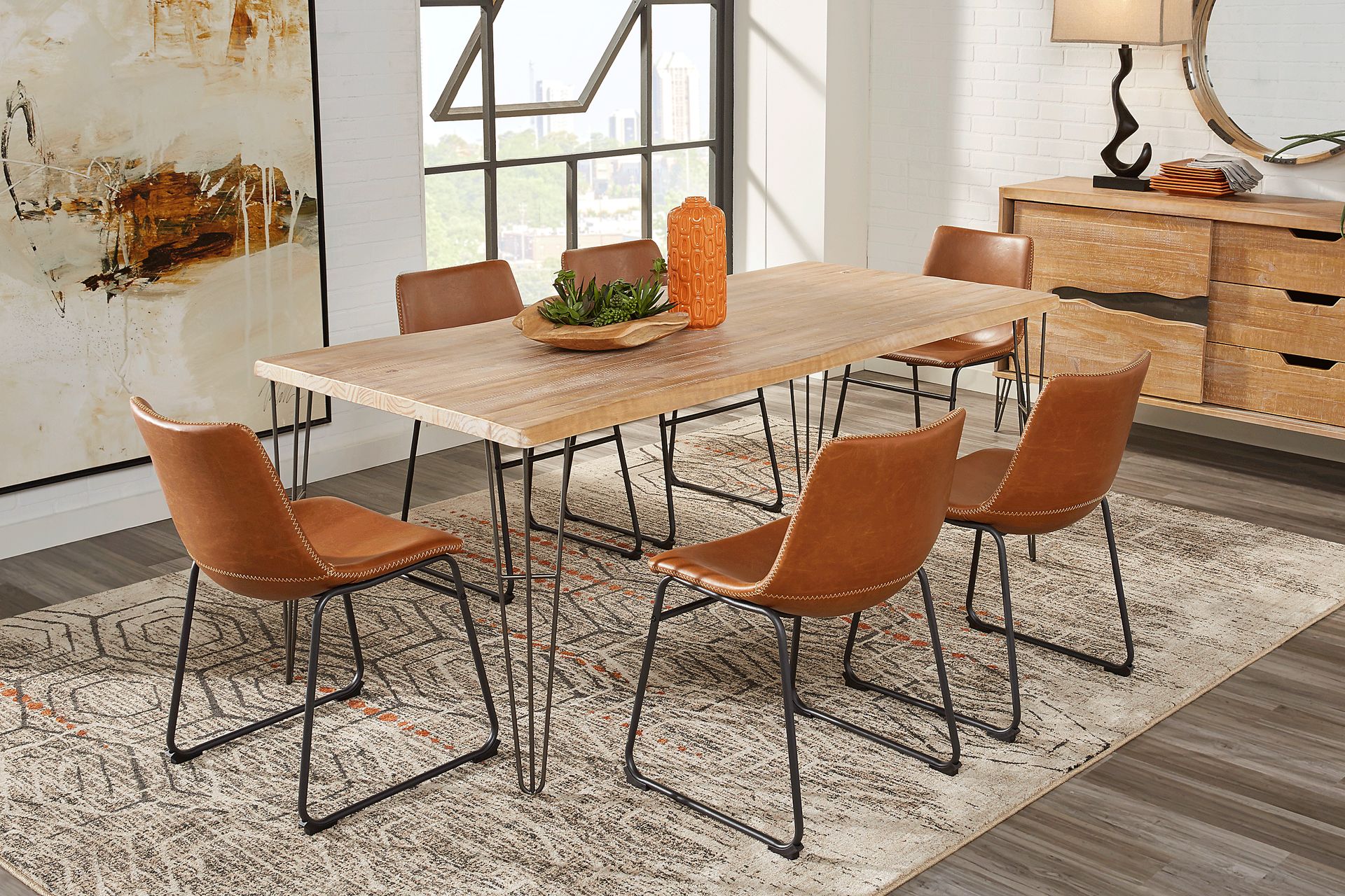 Palm Grove Brown 5 Pc Rectangle Dining Room with Brown Chairs - Image 1