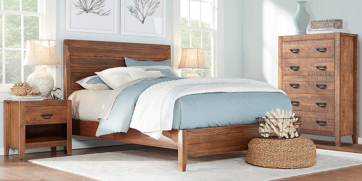 Palm Grove 5 Pc Light Brown Wood King Bedroom Set - Rooms To Go
