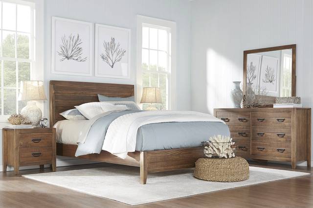 Palm Grove Brown 3 Pc King Panel Bed - Thumbnail - Image 2