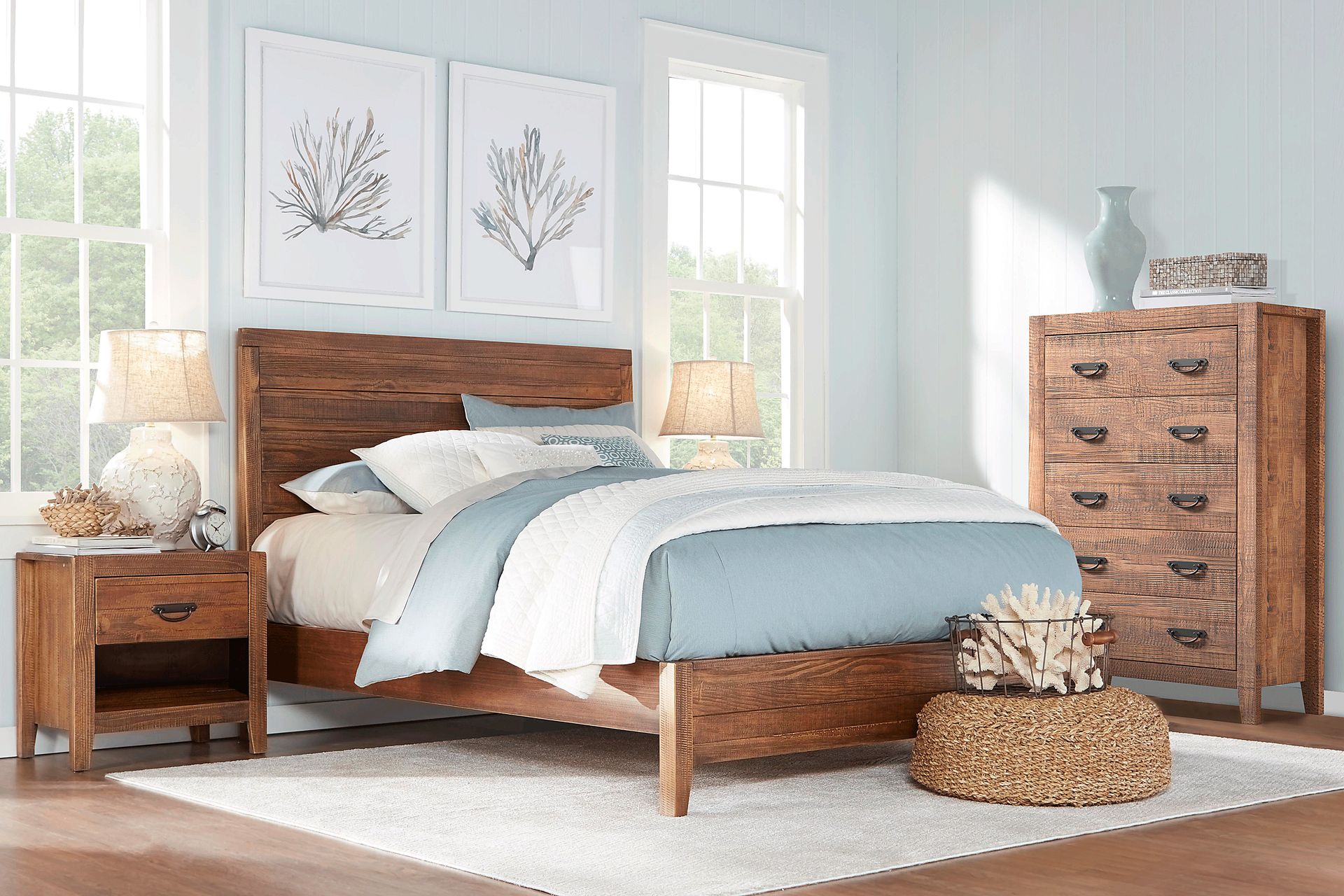 Palm Grove Brown 3 Pc Queen Panel Bed - Image 2
