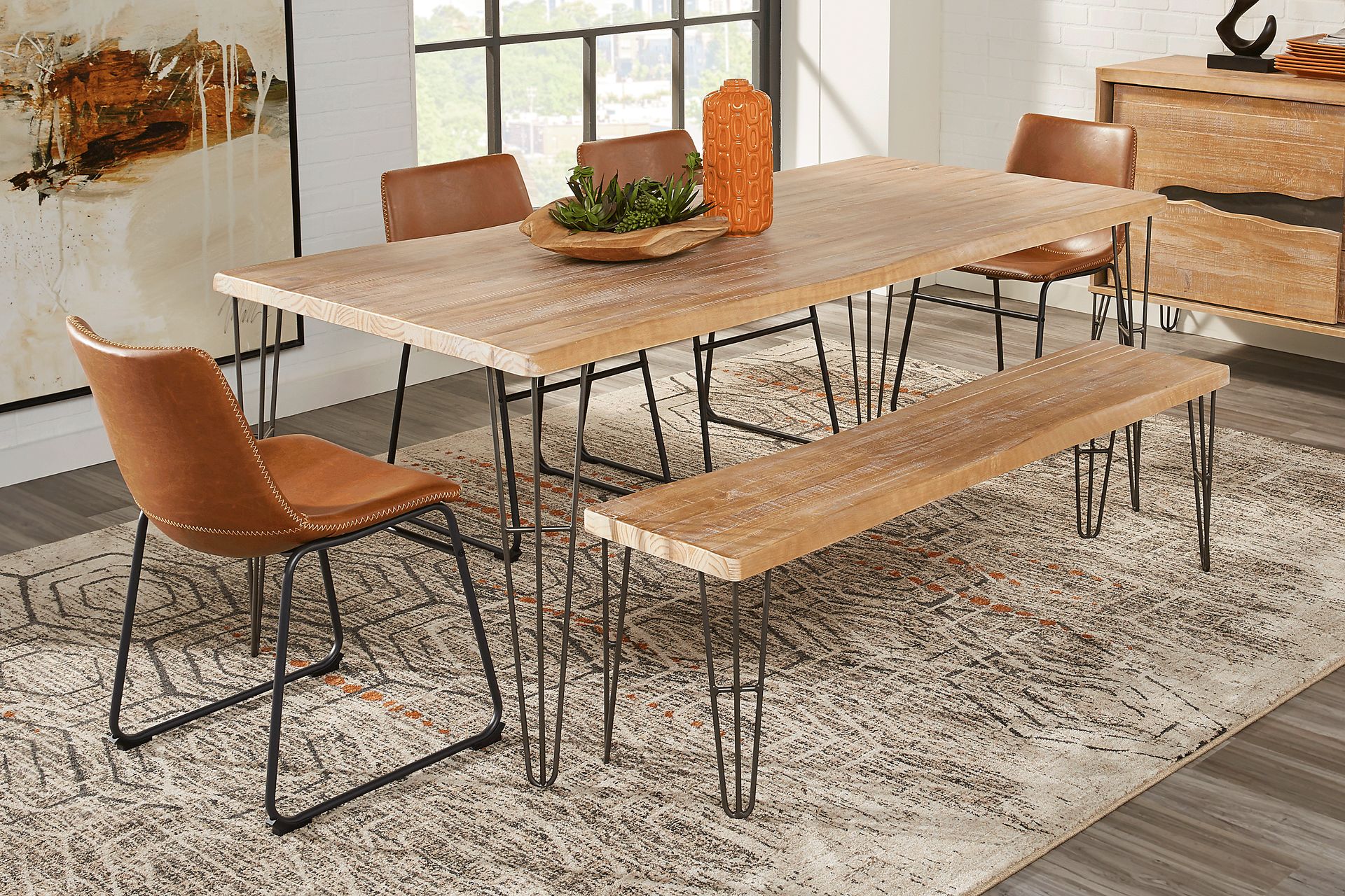 Palm Grove Brown 6 Pc Rectangle Dining Room with Brown Chairs - Image 1