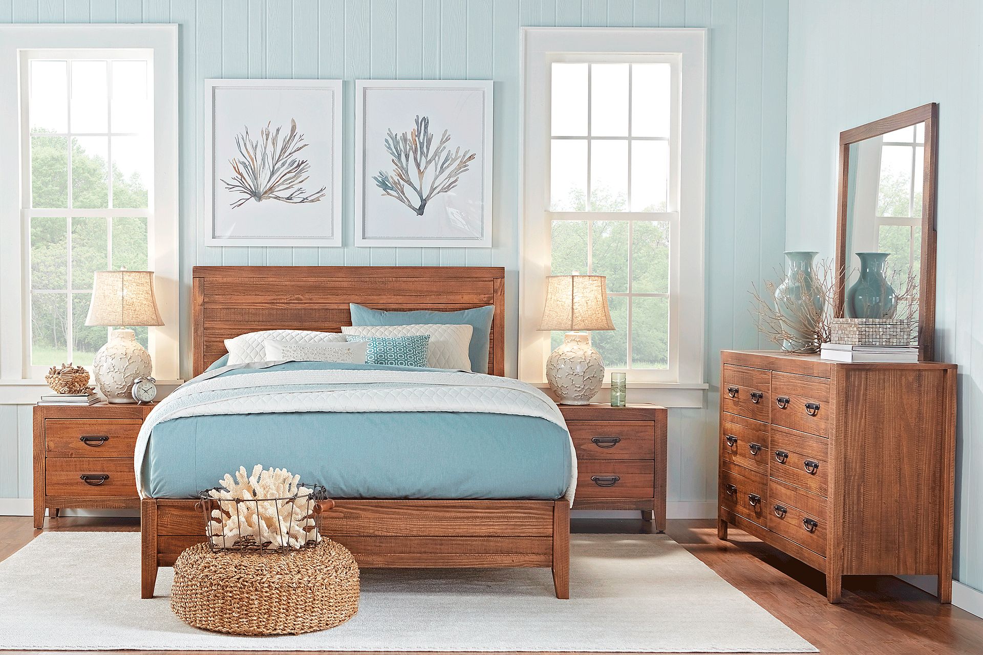 Palm Grove Brown 7 Pc Queen Panel Bedroom - Image 1
