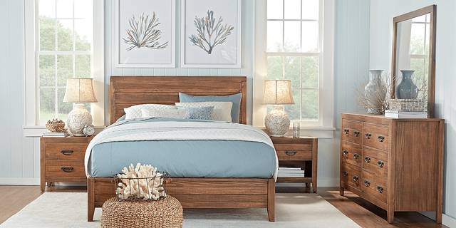 Palm Grove Brown 7 Pc Queen Panel Bedroom - Thumbnail - Image 2