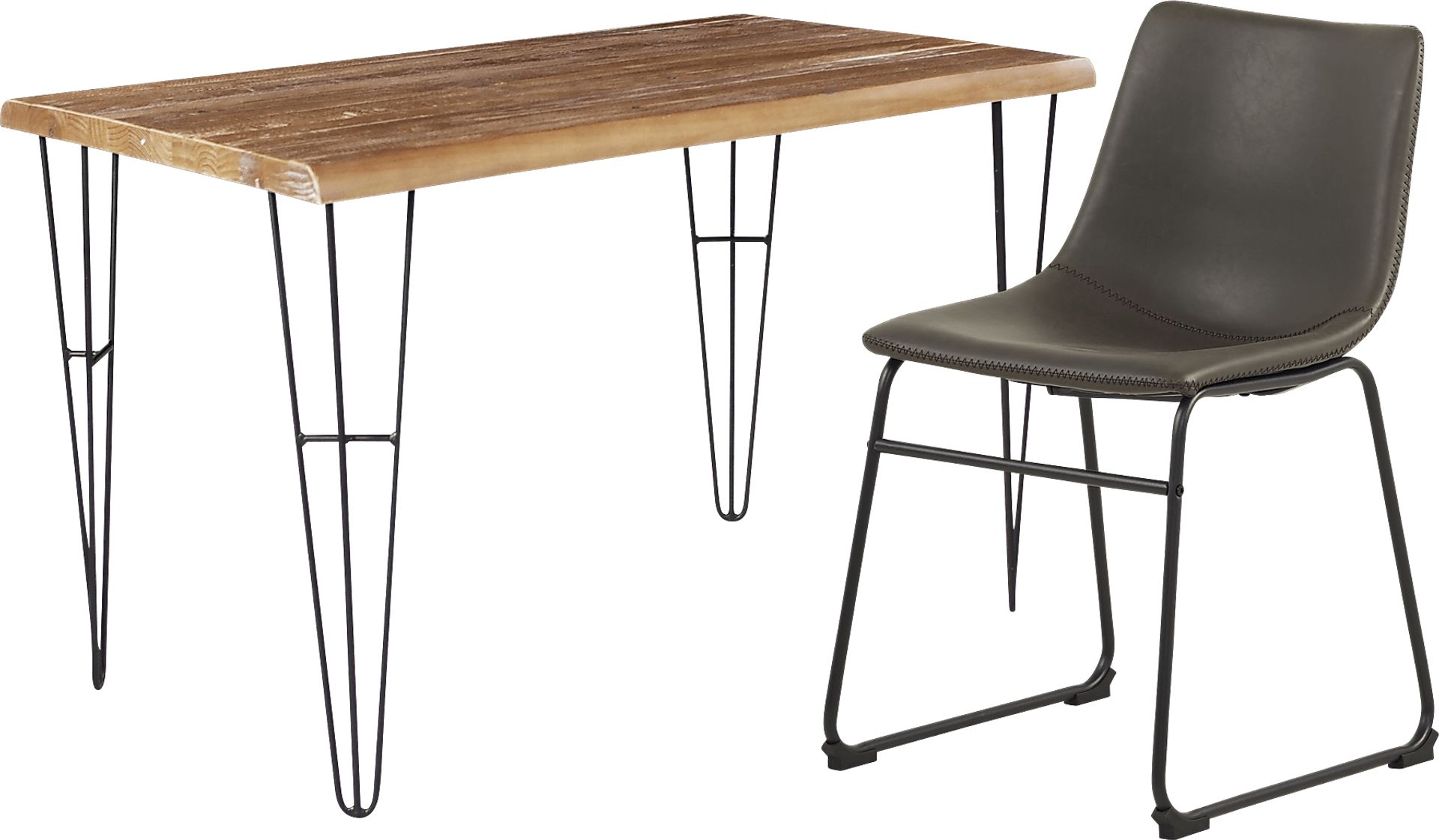 Palm Grove Brown Desk with Gray Chair - Image 1