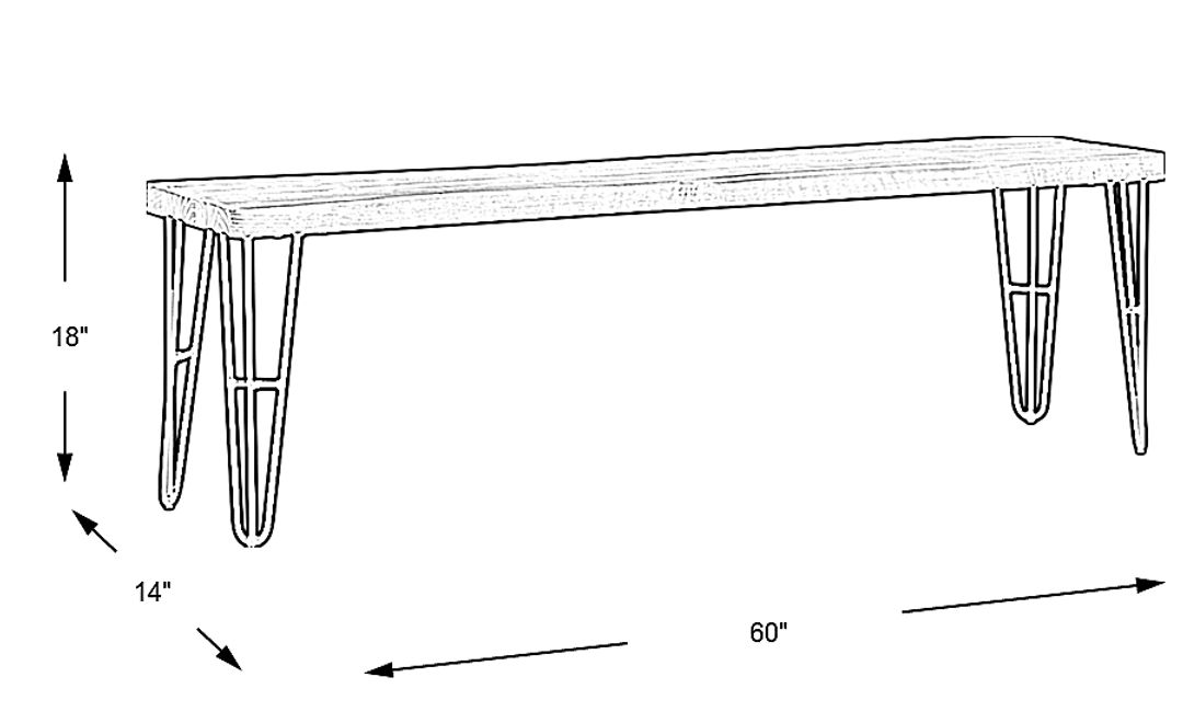 Palm Grove Brown Dining Bench