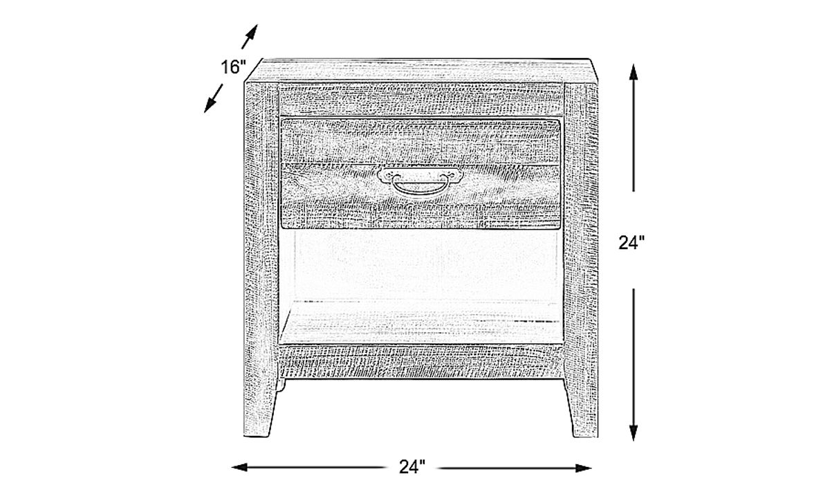 Palm Grove Brown Open Nightstand