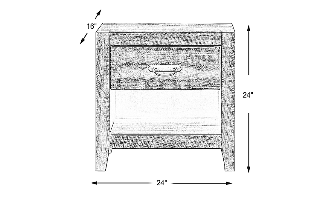 Palm Grove Brown Open Nightstand