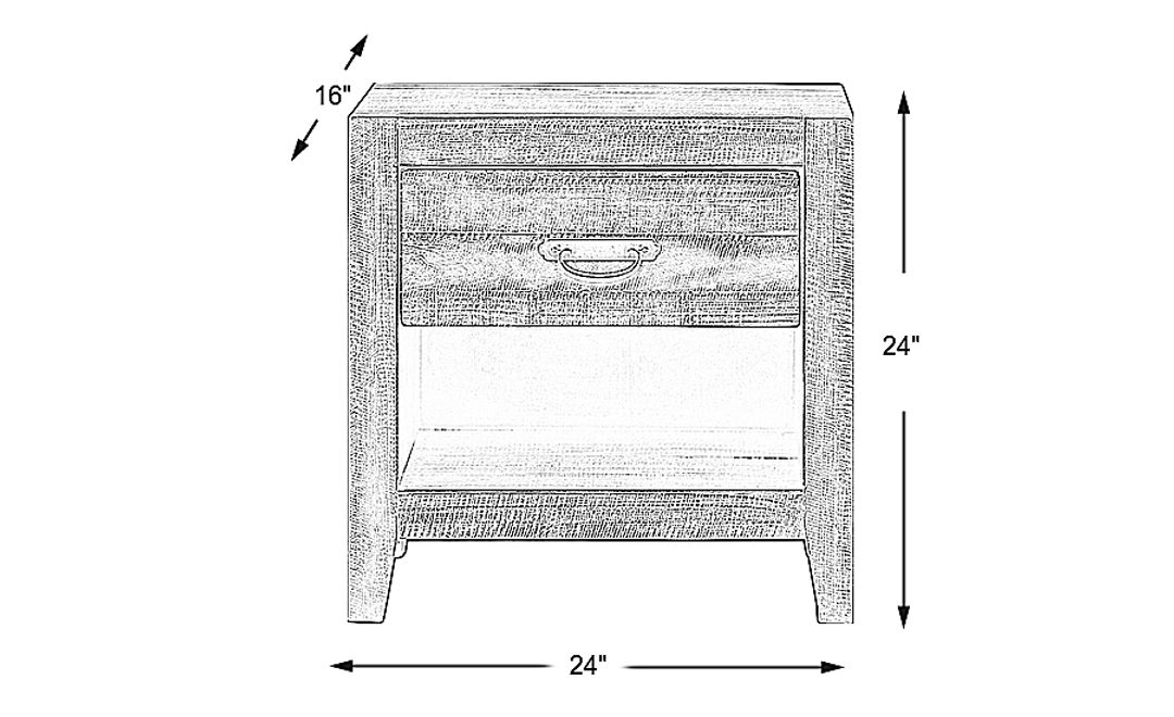 Palm Grove Brown Open Nightstand