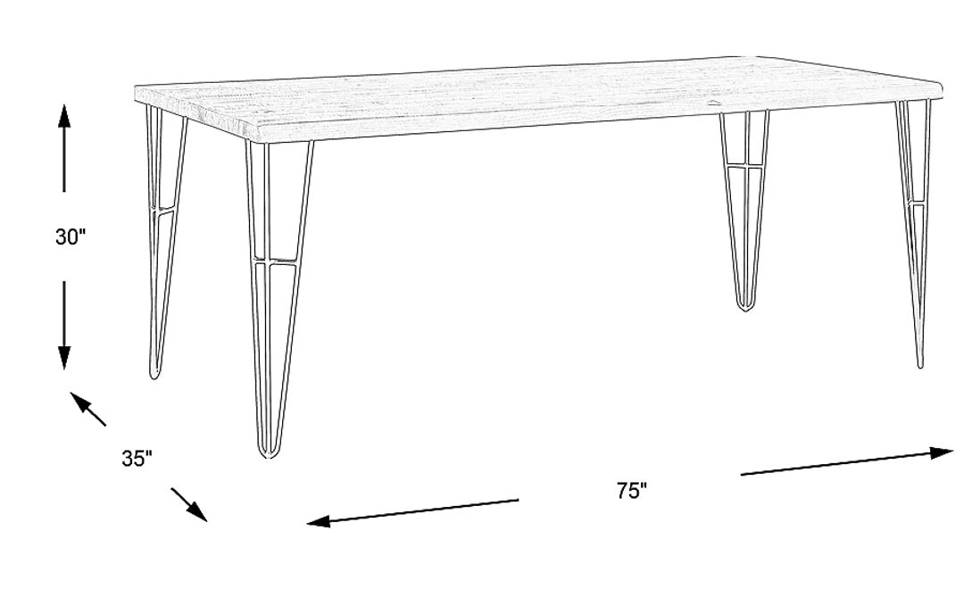 Palm Grove Brown Rectangle Dining Table