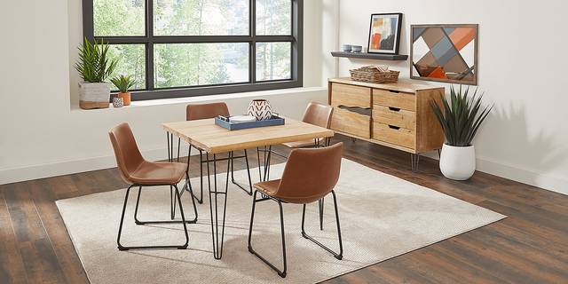 Palm Grove Brown 5 Pc Square Dining Room with Brown Chairs - Thumbnail - Image 2