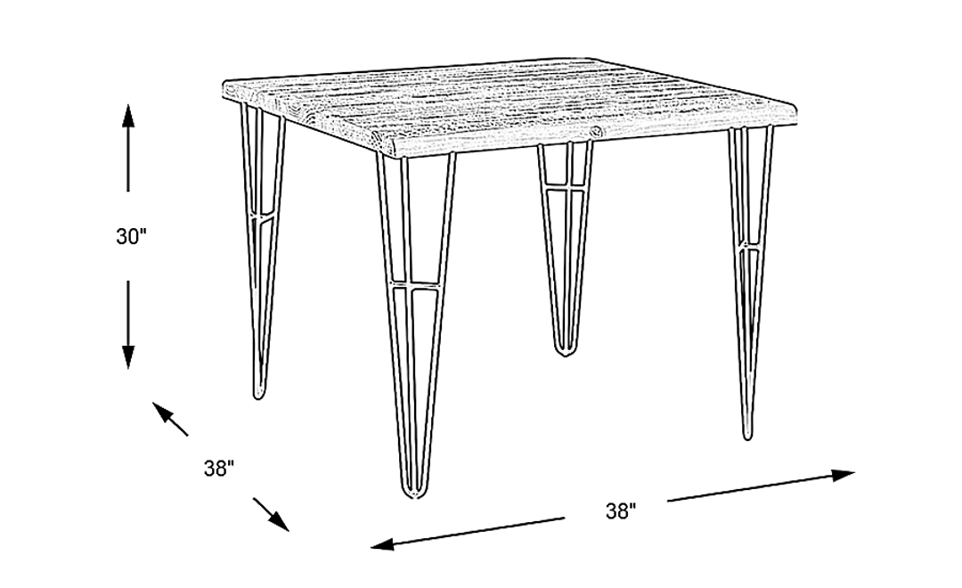 Palm Grove Brown Square Dining Table