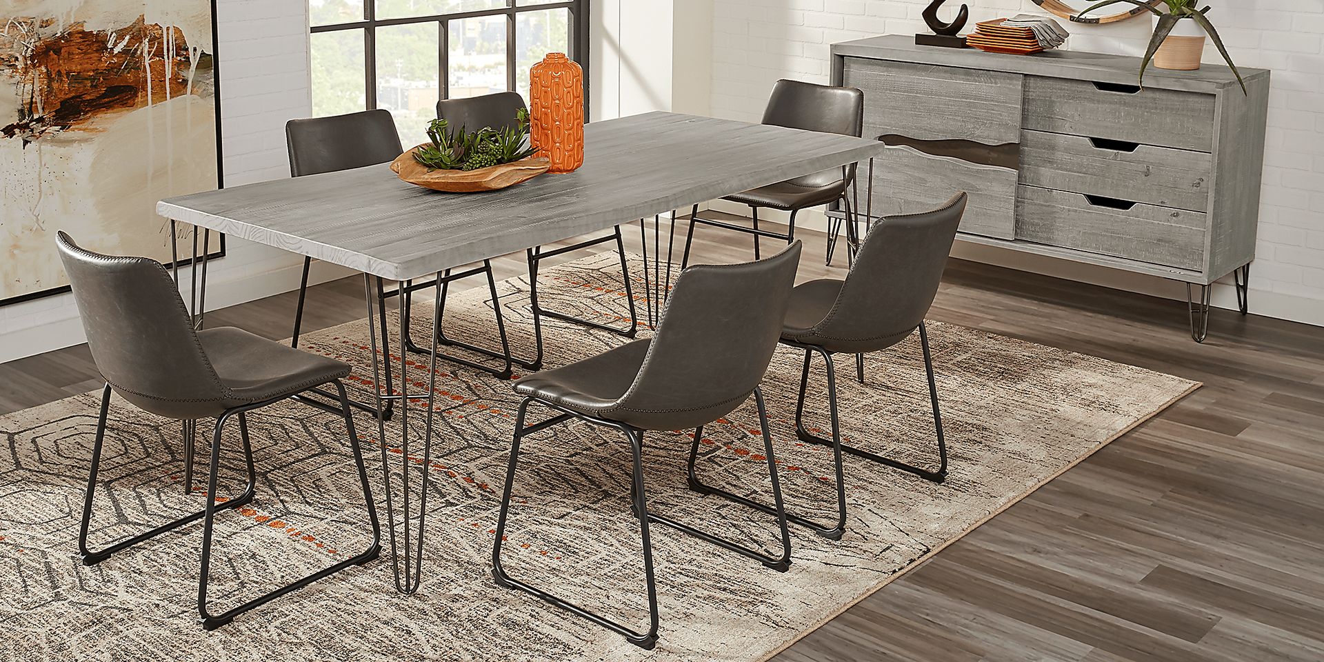 Palm Grove Gray 5 Pc Rectangle Dining Room with Gray Chairs - Image 1