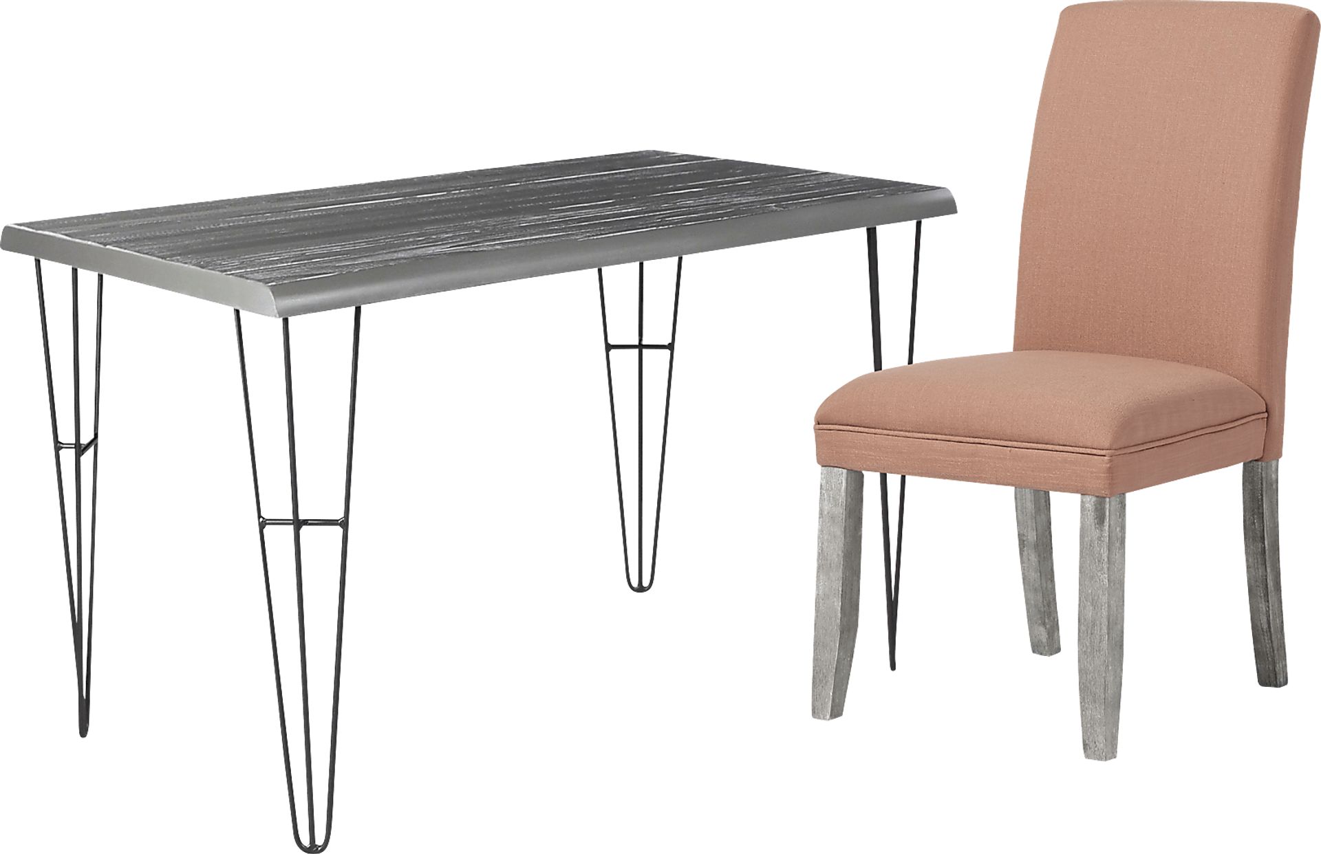 Palm Grove Gray Desk with Orange Chair - Image 1