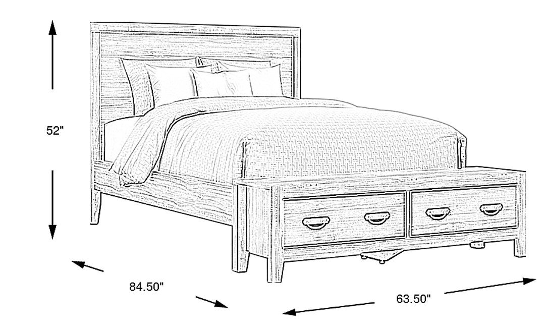 Palm Grove Taffy 3 Pc Queen Storage Bed