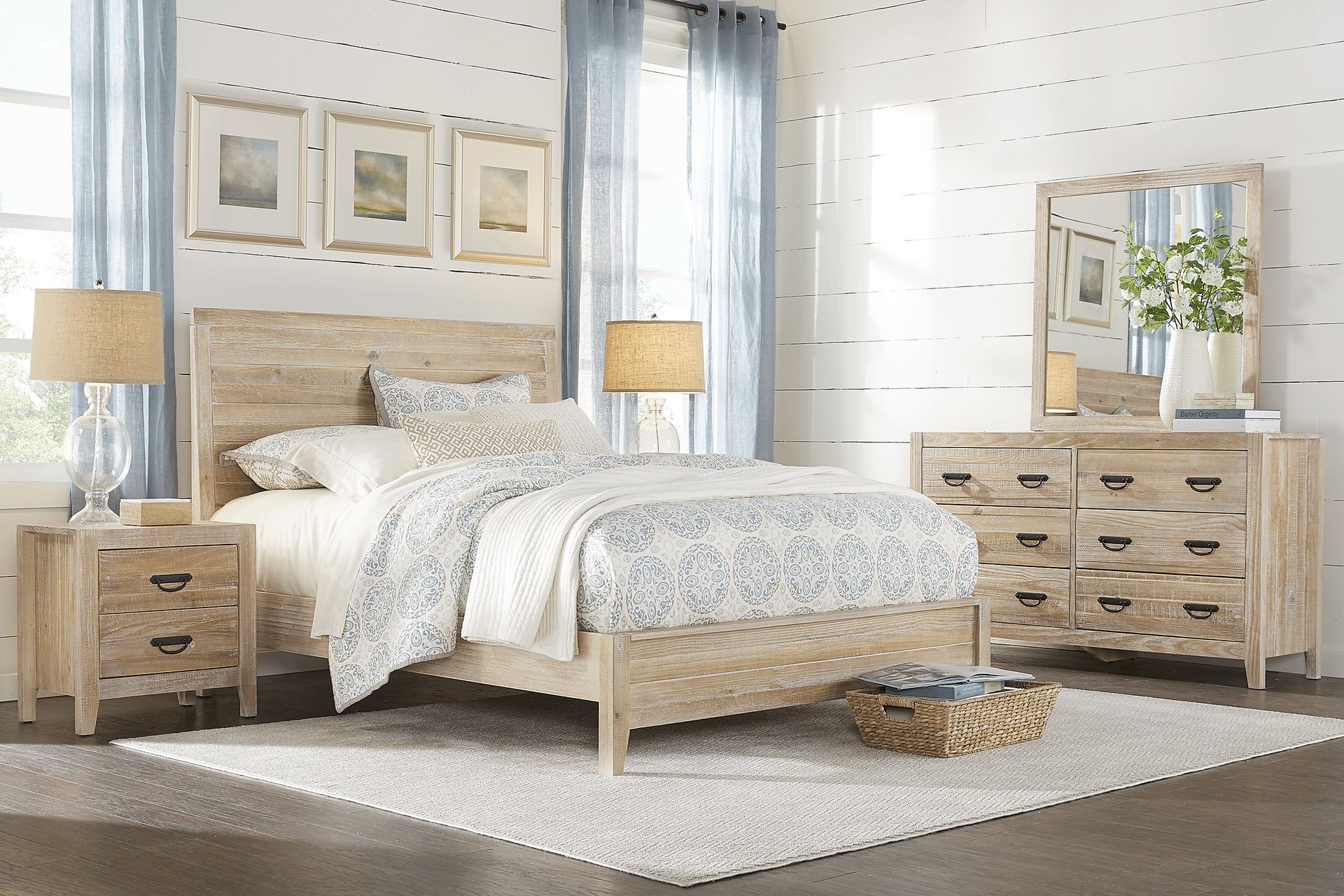 Palm Grove Taffy 7 Pc Queen Panel Bedroom - Image 1