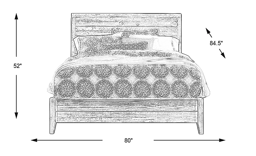 Palm Grove Taffy 3 Pc King Panel Bed
