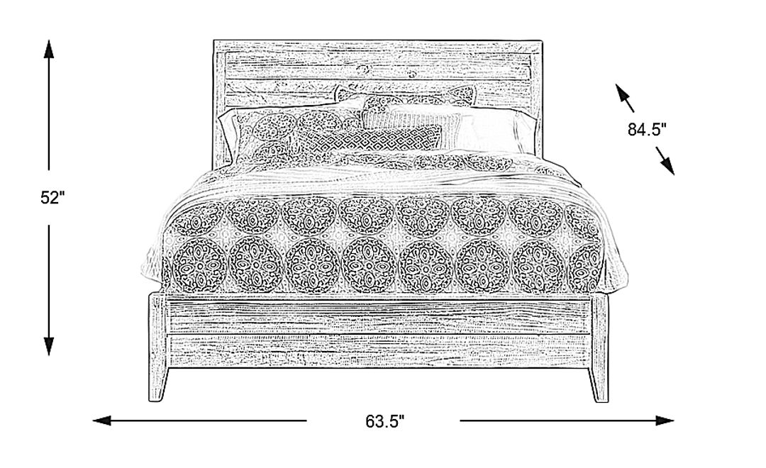 Palm Grove Taffy 3 Pc Queen Panel Bed
