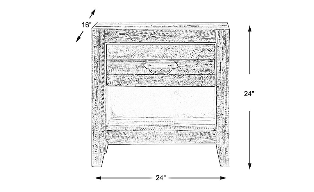 Palm Grove Taffy Open Nightstand