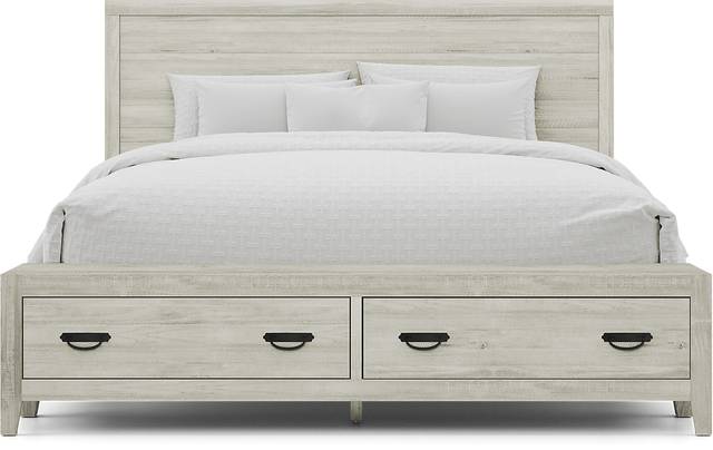 Palm Grove White 3 Pc King Storage Bed - Thumbnail - Image 2