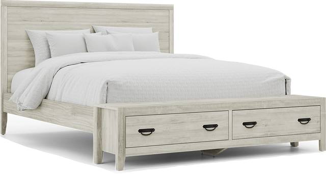 Palm Grove White 3 Pc King Storage Bed - Thumbnail - Image 1