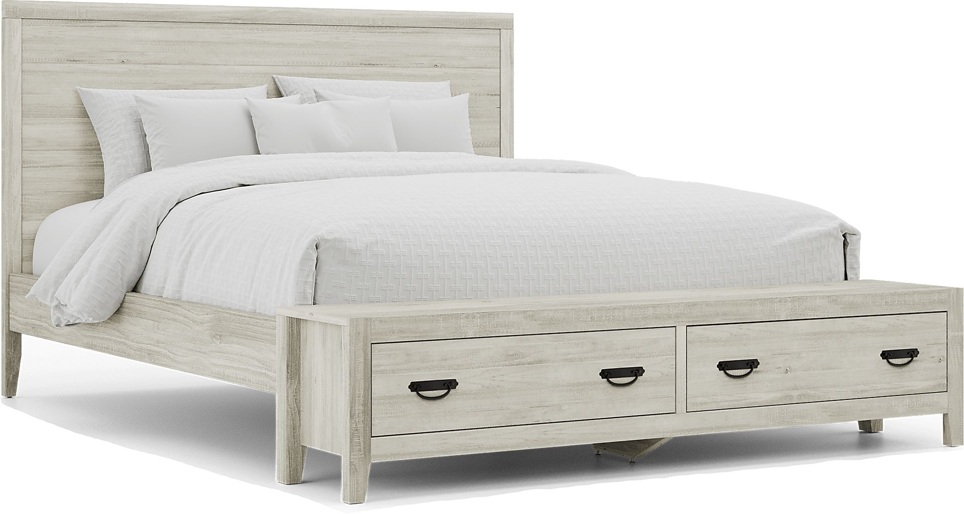 Palm Grove White 3 Pc King Storage Bed - Image 1