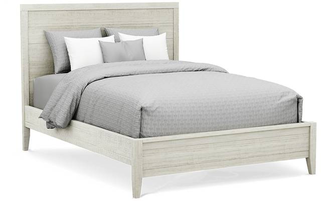 Palm Grove White 3 Pc Queen Panel Bed - Thumbnail - Image 1