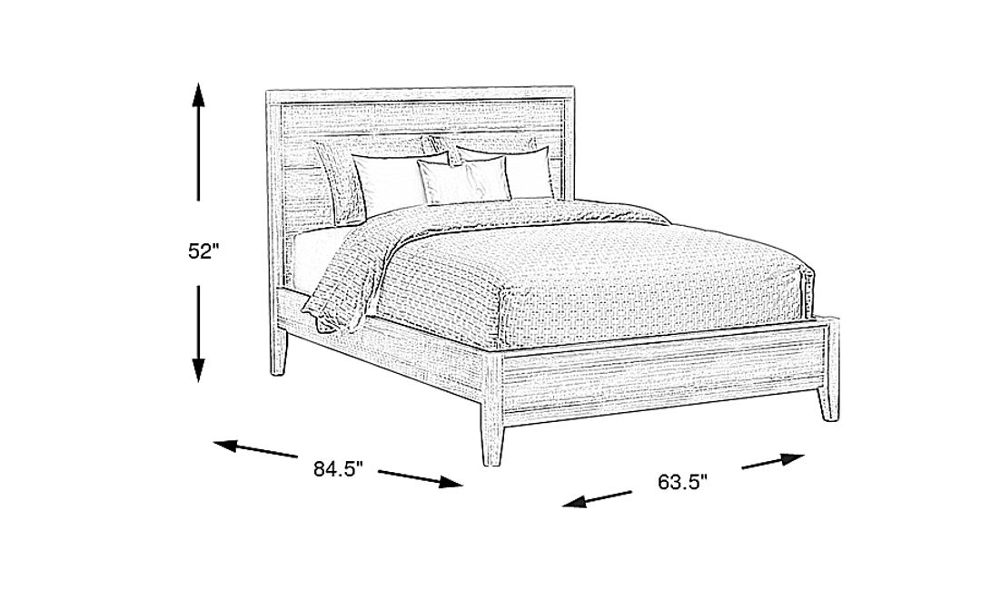 Palm Grove White 3 Pc Queen Panel Bed