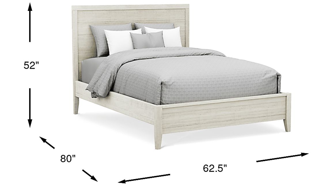 Palm Grove White 3 Pc Queen Panel Bed