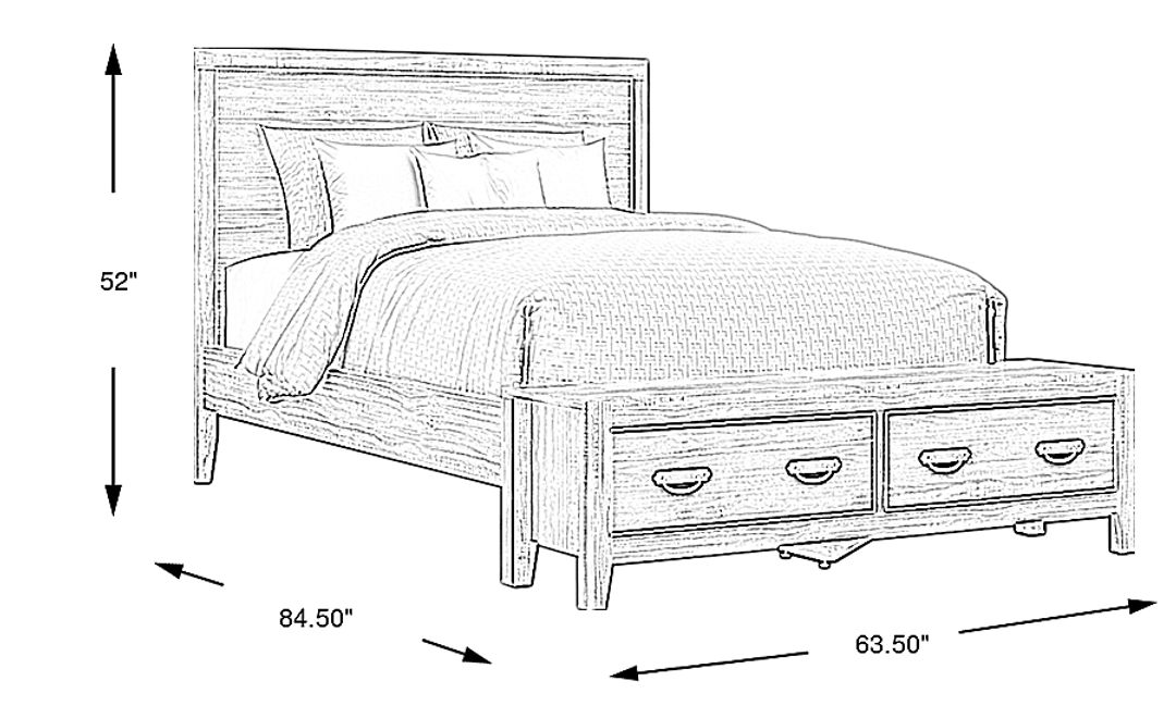 Palm Grove White 3 Pc Queen Storage Bed