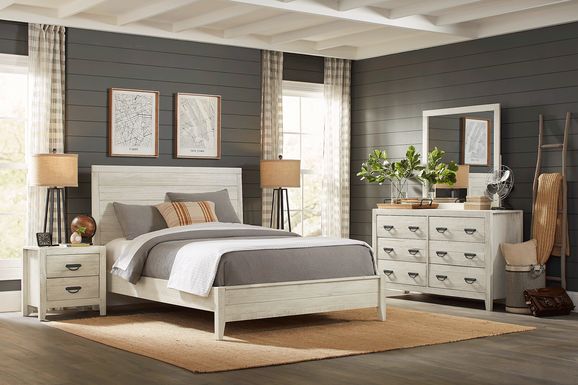 Palm Grove White 7 Pc King Panel Bedroom